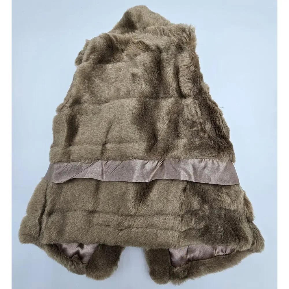 2 Gap Girl's Brown and Ivory Faux Fur Fancy Vests